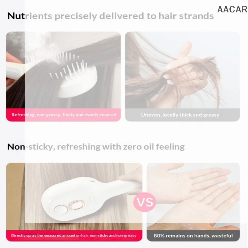 Steam Brush with Water Spray Wet Electrics Hairbrush USB-C Charging for Detangling Smoothing Styling & Frizz Control Electric