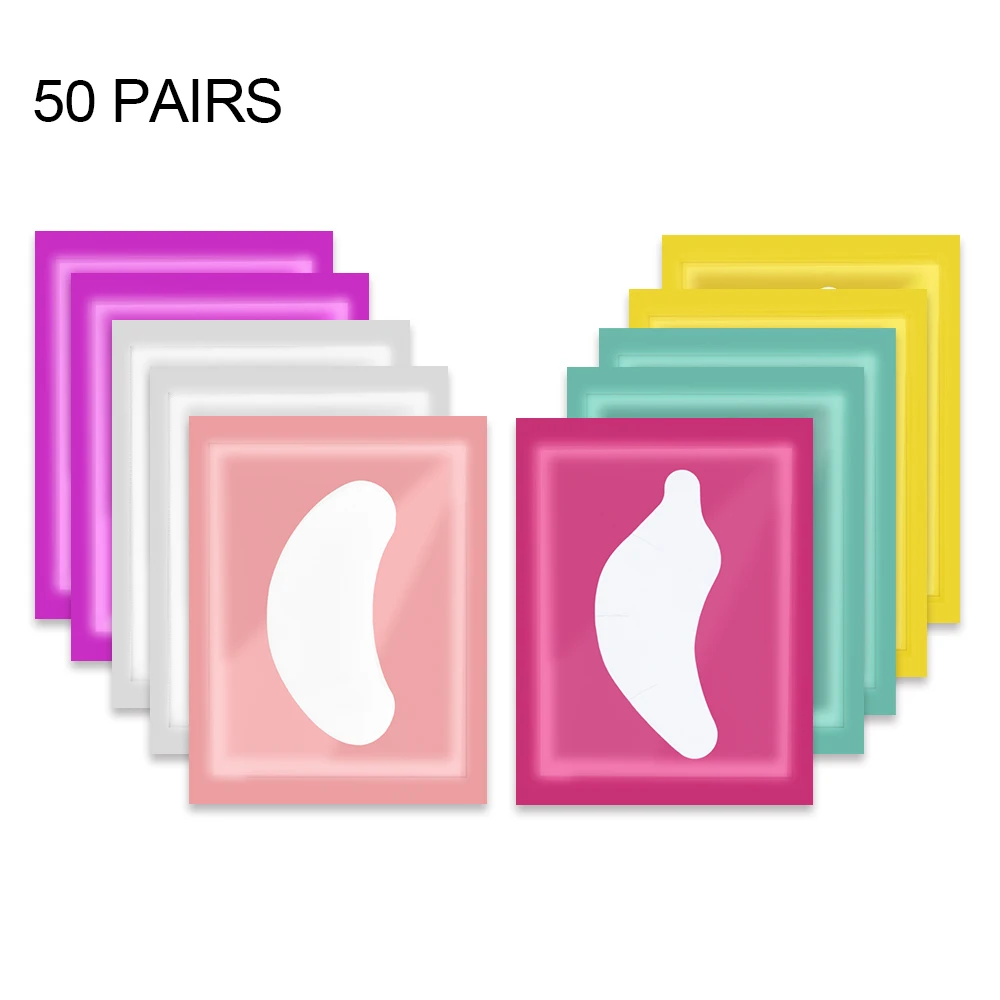 50 Pairs Eyelash Extension Patch Hydrogel Eyelash Under Eye Patches Gel Lash Pads Makeup Eye Pads for Eyelash Extension