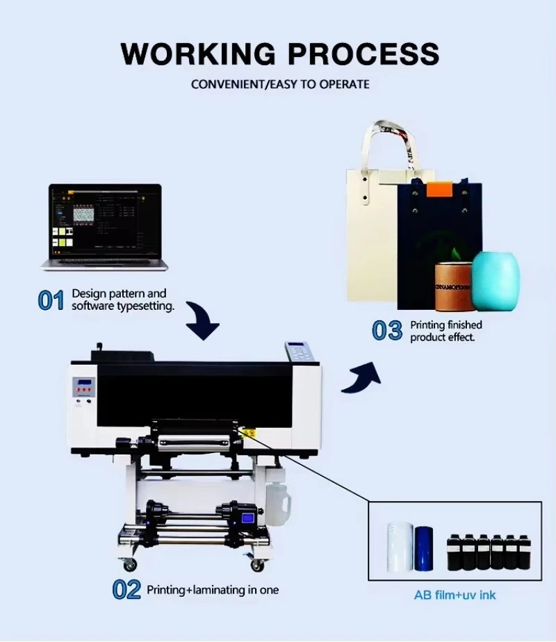 Yinghe High Speed Digital A3 Size UV DTF XP600 3 Printheads Printer UV Transfer Film UV Inkjet Printer Machine