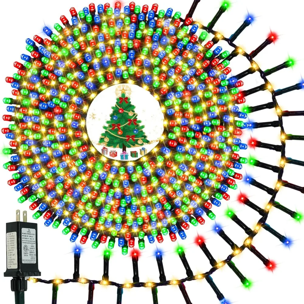 

Cluster Christmas Lights – 800 LED Twinkling Firecracker String with 15 Modes & Timer – Waterproof, Multicolor