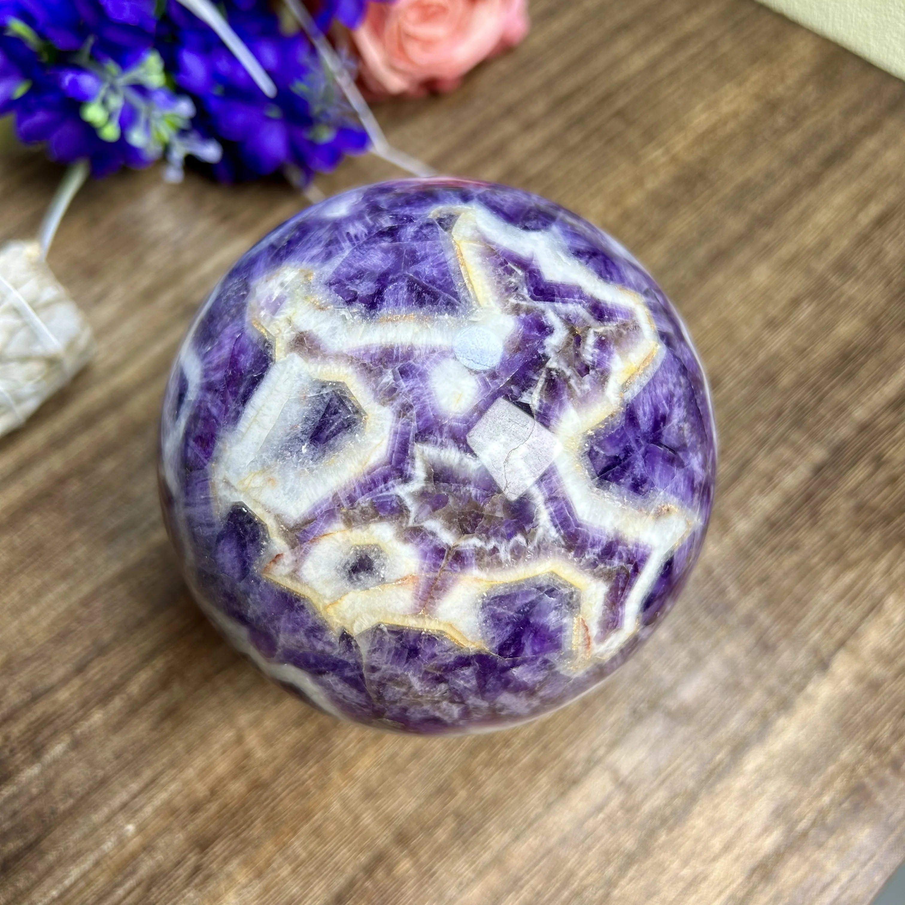 

Natural Dream Amethyst Quartz Crystal Sphere Reiki Healing Home Decor Crystal Crafts 1300g 96mm 13th