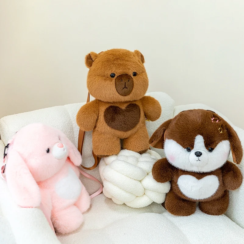 40cm capivara coelho raposa cão pato mochila super macio kawaii animais brinquedos dos desenhos animados aniversário presentes de natal para meninas meninos decoração