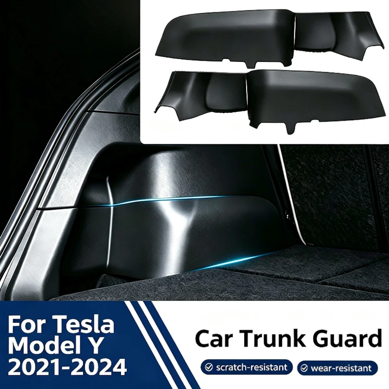 Car Trunk Guard for Tesla Model Y 2021-2024 PP Tail Box Side Fully Wrapped Protective Panel Wear-resistant Car Mat Accessories