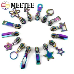 5Pcs 5# Rainbow Zipper Slider Head for Nylon Zippers Tape Decorative Zip Puller Luggage Coat Shoes Sewing Repair Kit Accessories