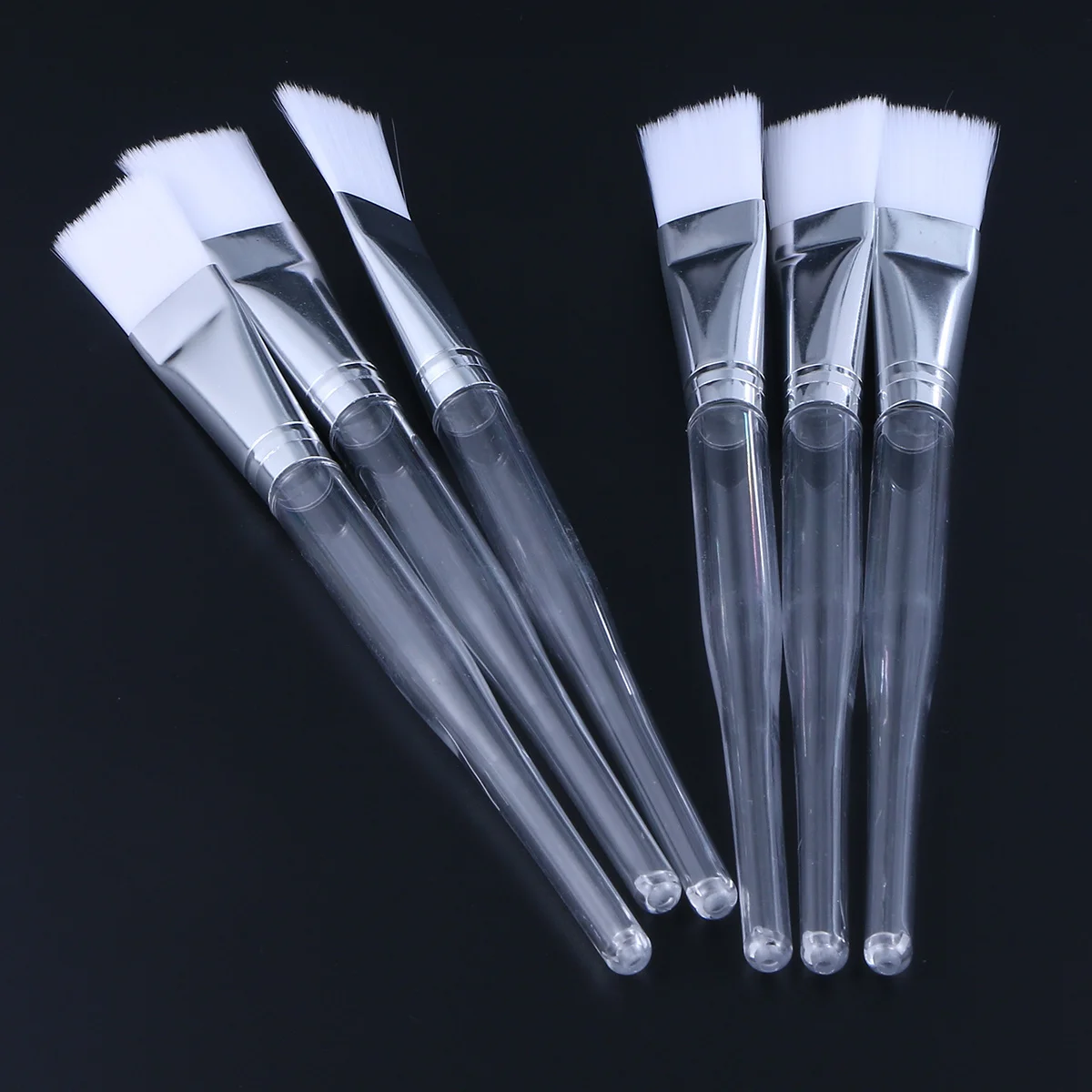 12 escovas de máscara facial alça de cristal haste transparente adequada para casca facial soro cuidados com a pele esponjas de maquiagem de viagem