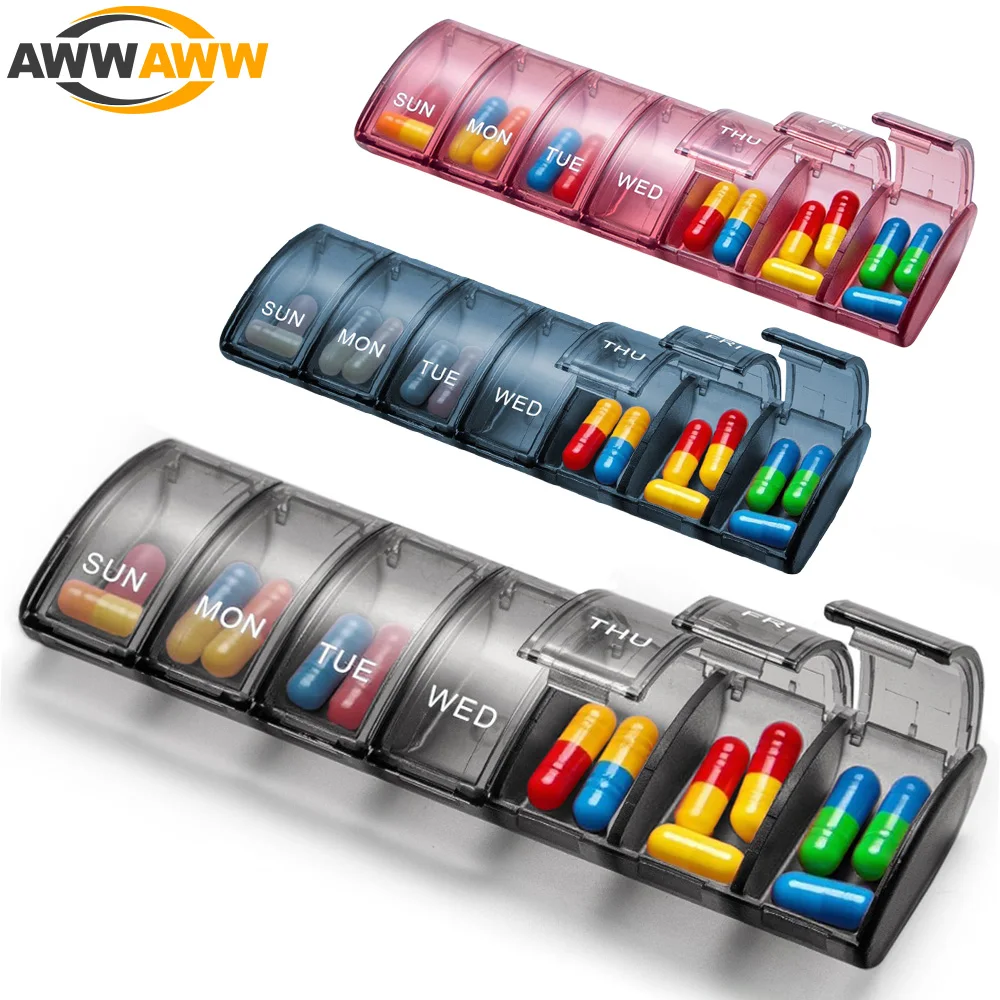 

1PCS Pill Organizer-Pill Boxes for Travel, 7 Day with Braille Pill Case, Medication Organizer Dispenser for Fish Oils, Vitamin