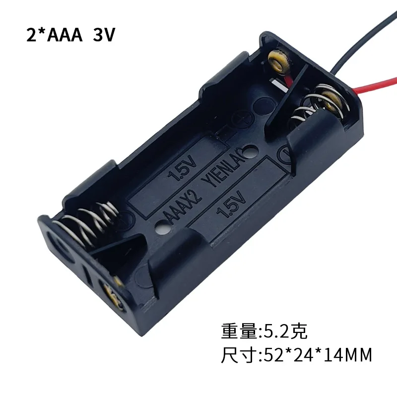 10Pcs AAA/No.7 Battery Storage Case With Switch Cover Cable Black Red Connect Wires Battery Compartment DIY Toy Battery Holder