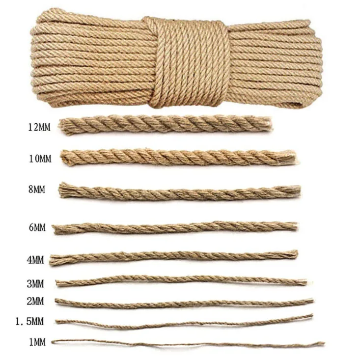 10mm 10-50m Jute Ropes Twine Natural Hemp Cord DIY Nordic Home Decor