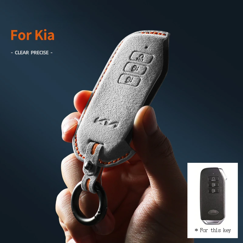 

For Kia 2023 Niro Hybrid 2022 Sportage 2021 K5 Sorento MQ4 Ev6 Seltos Sorento 7 Button Suede Car Key Case Shell Keychain for Kia