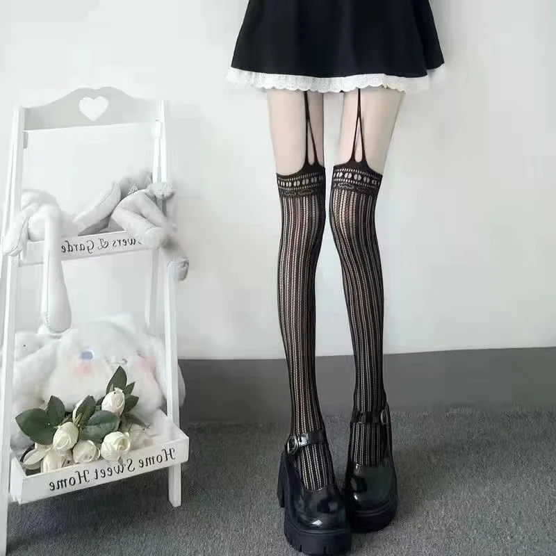 jk long suspender black stockings Lolita sexy girl pantyhose long tall cute spring and autumn thin