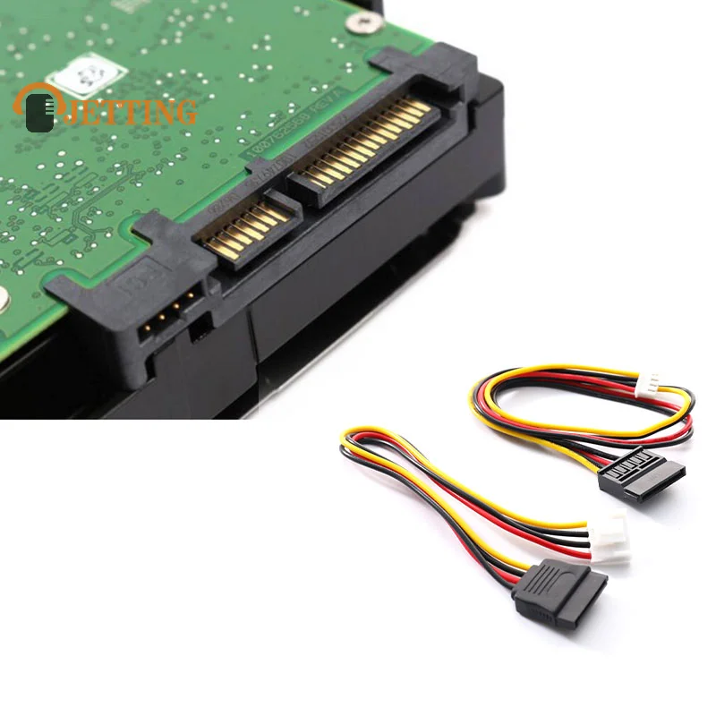 SATA 15 Pin Female To 4 Pin Female FDD Floppy Adapter Hard Drive Power Cable