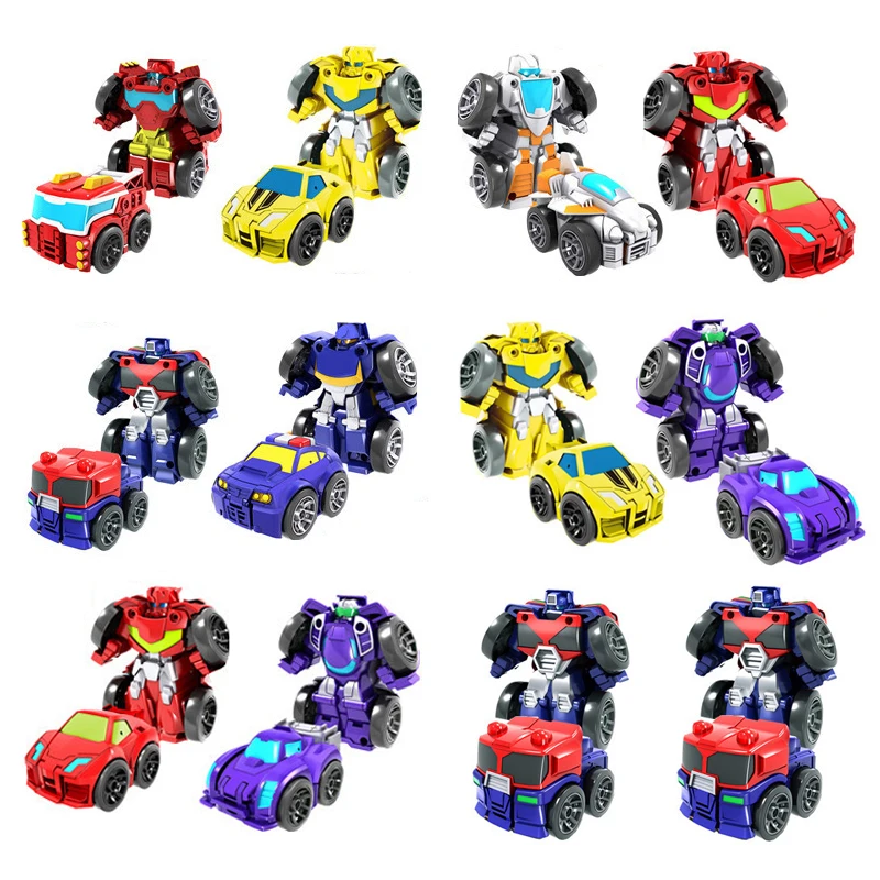 Mini Robot Transformation Robot giocattoli Cartoon Action Figure deformazione Robot per auto modello classico giocattoli per bambini regali per bambini