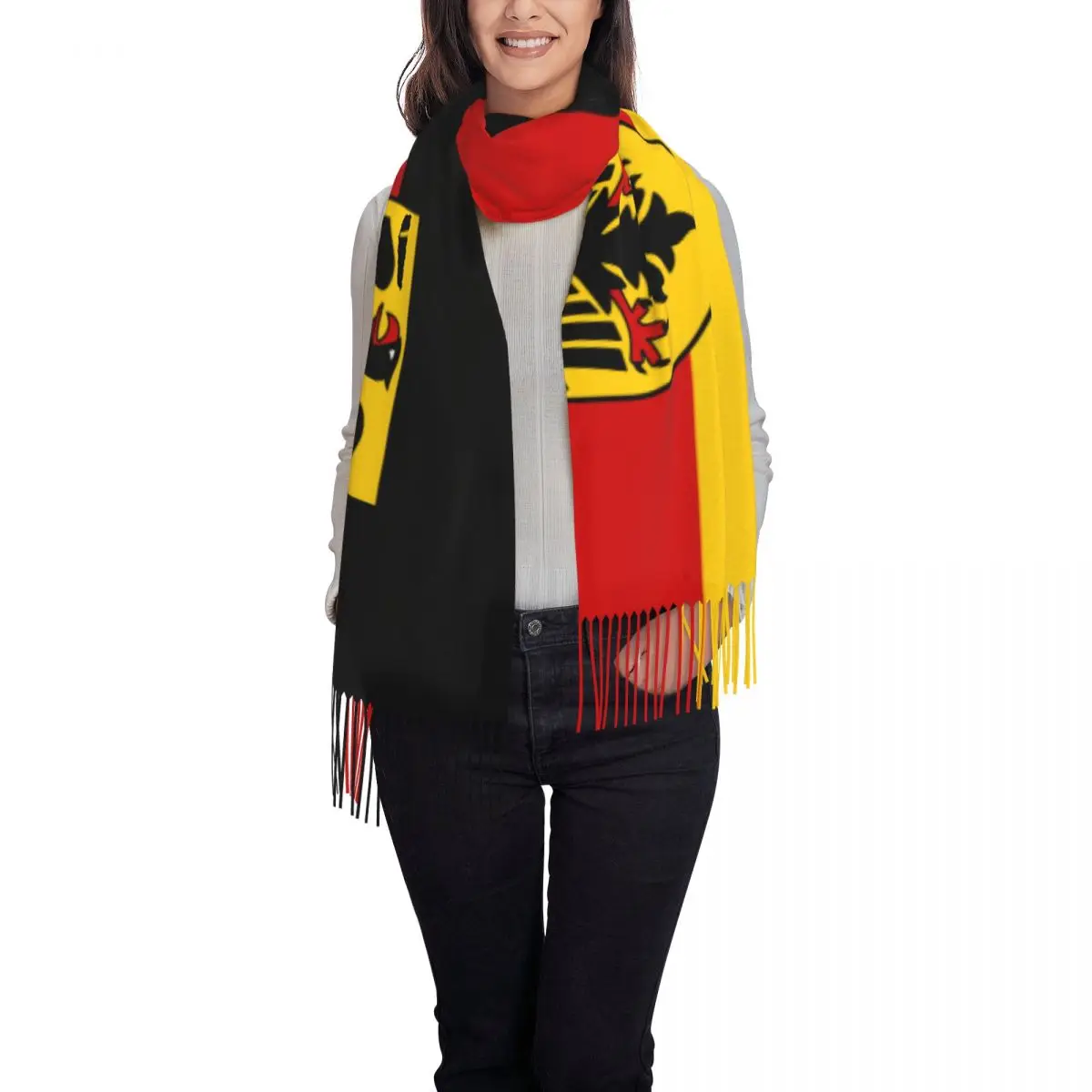 Customized Printed Germany Flag Scarf Women Men Winter Fall Warm Scarves German Patriotic Shawls Wraps