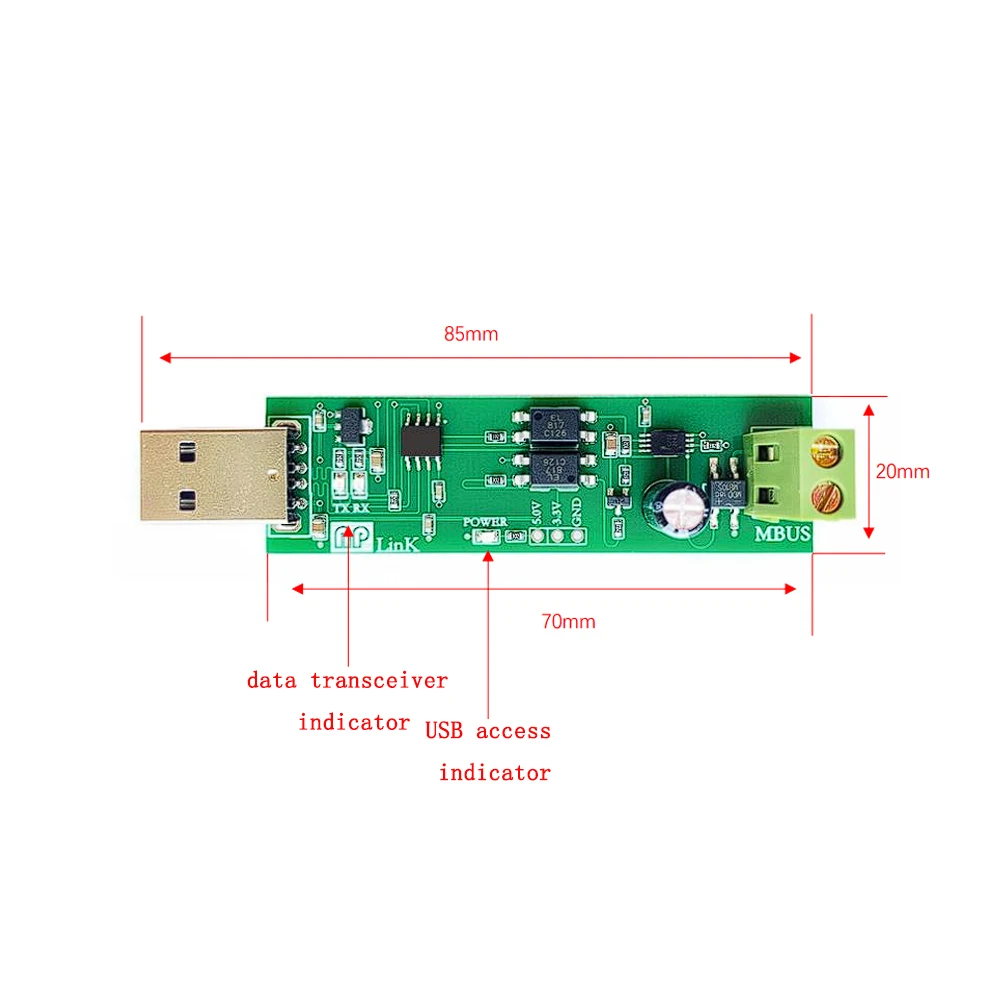 Per il controllo intelligente/misuratore Modulo master/slave USB-M-bus di livello industriale Modulo di comunicazione convertitore master/slave da USB a M-bus