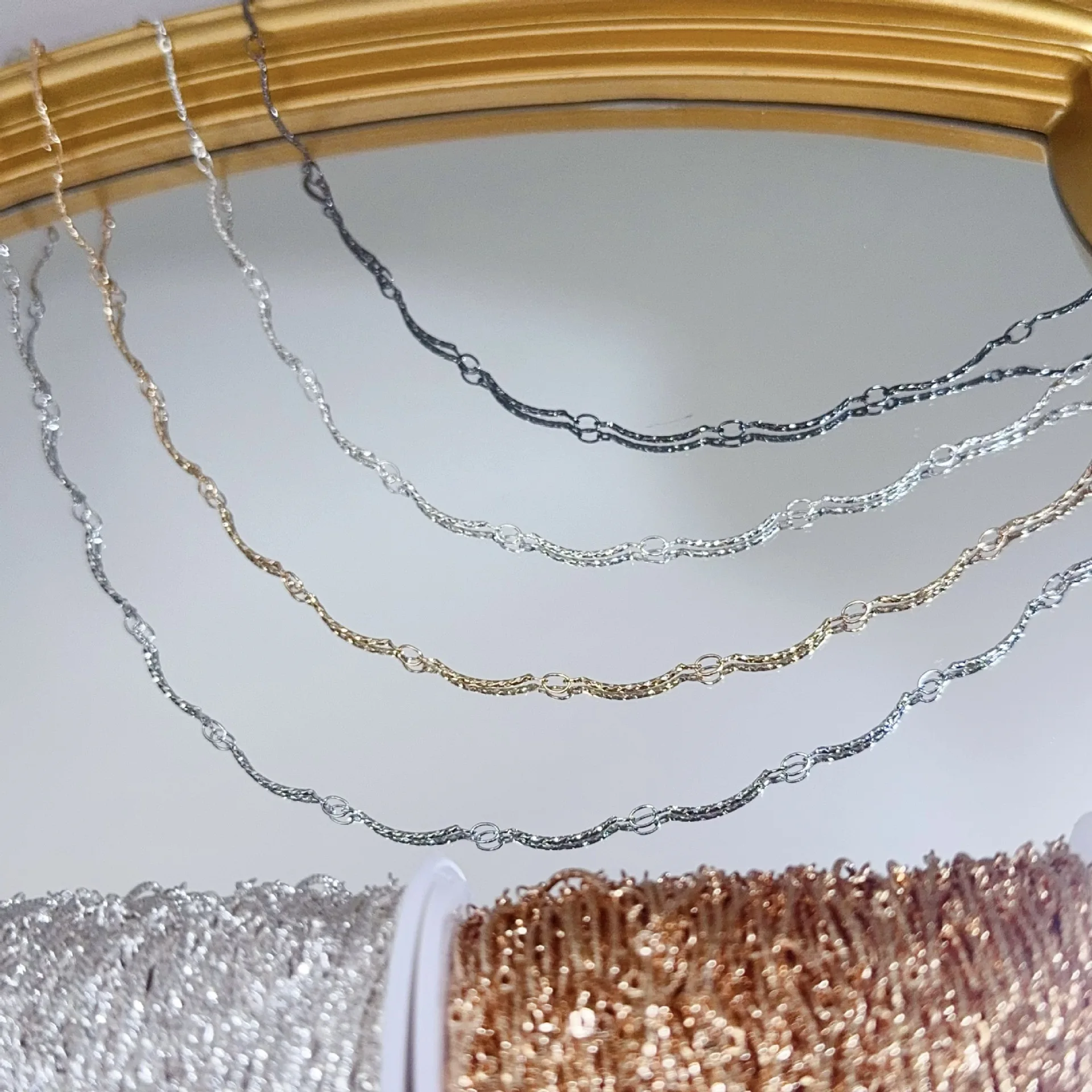 10 Meters Wholesale Copper Stick Thin Chains for Jewelry Making Wavy Wire Connection DIY Necklace Bracelet Jewelry Accessories