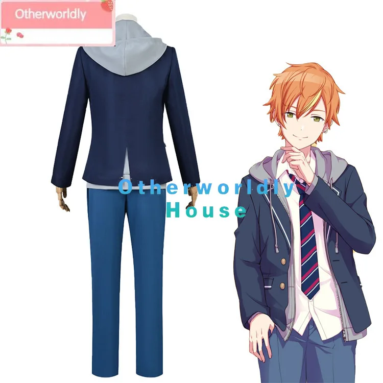 Wonderland Showtime Shinonome Akito Cosplay trajes para homens e mulheres, Feat colorido palco, uniforme escolar, Role Play Wig Suit