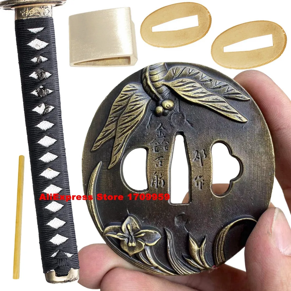 Dragonfly Theme Tsuba Japanese Sword Hand-Guard/Fuchi/Kashira/Menuki/Habaki/Seppa/Handle For Katana/Wakizashi Alloy Set Fittings