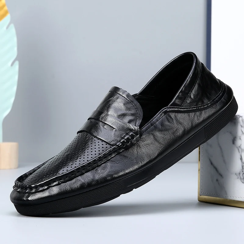 

Soft soled men's leather shoes Lightweight and classic style design Leisure Business Street walking luxury shoes Breathable