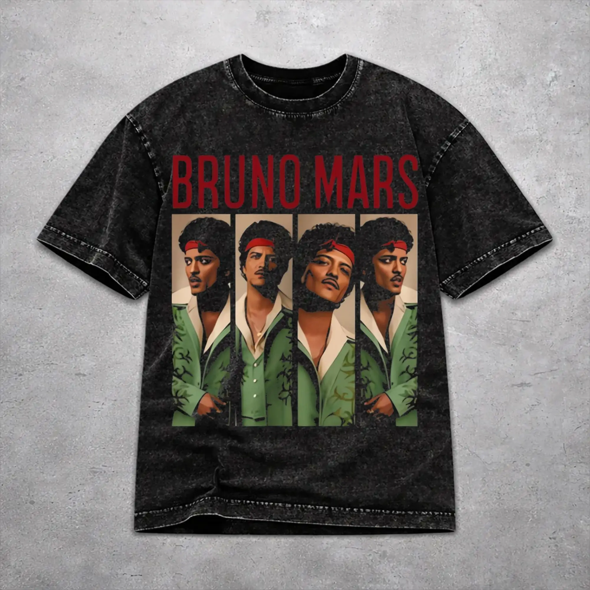 Men Women Harajuku Washed T-shirts Bruno Mars Romantic Tour 2026 Print T Shirt Apparel Oversize  Tees