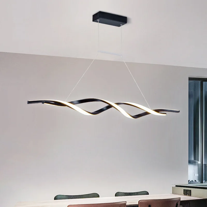 Nordic Restaurant Pendant Light for Modern Dining Room Long Linear Designer Ceiling Lamp with Geometric Patterns Minimalist