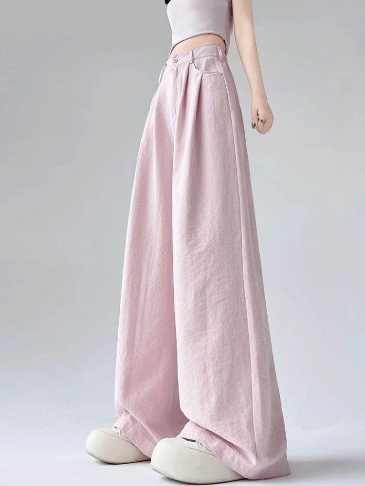 Summer Lightweight High-waisted Loose-fit Trousers With A Flowing, Relaxed Slimming Wide-leg Look Lovel