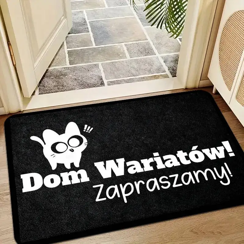 Romantic Red Heart Pattern Door Mat - Watercolor-Style Love-Themed Floor Mat for Sweet Entryway Decor