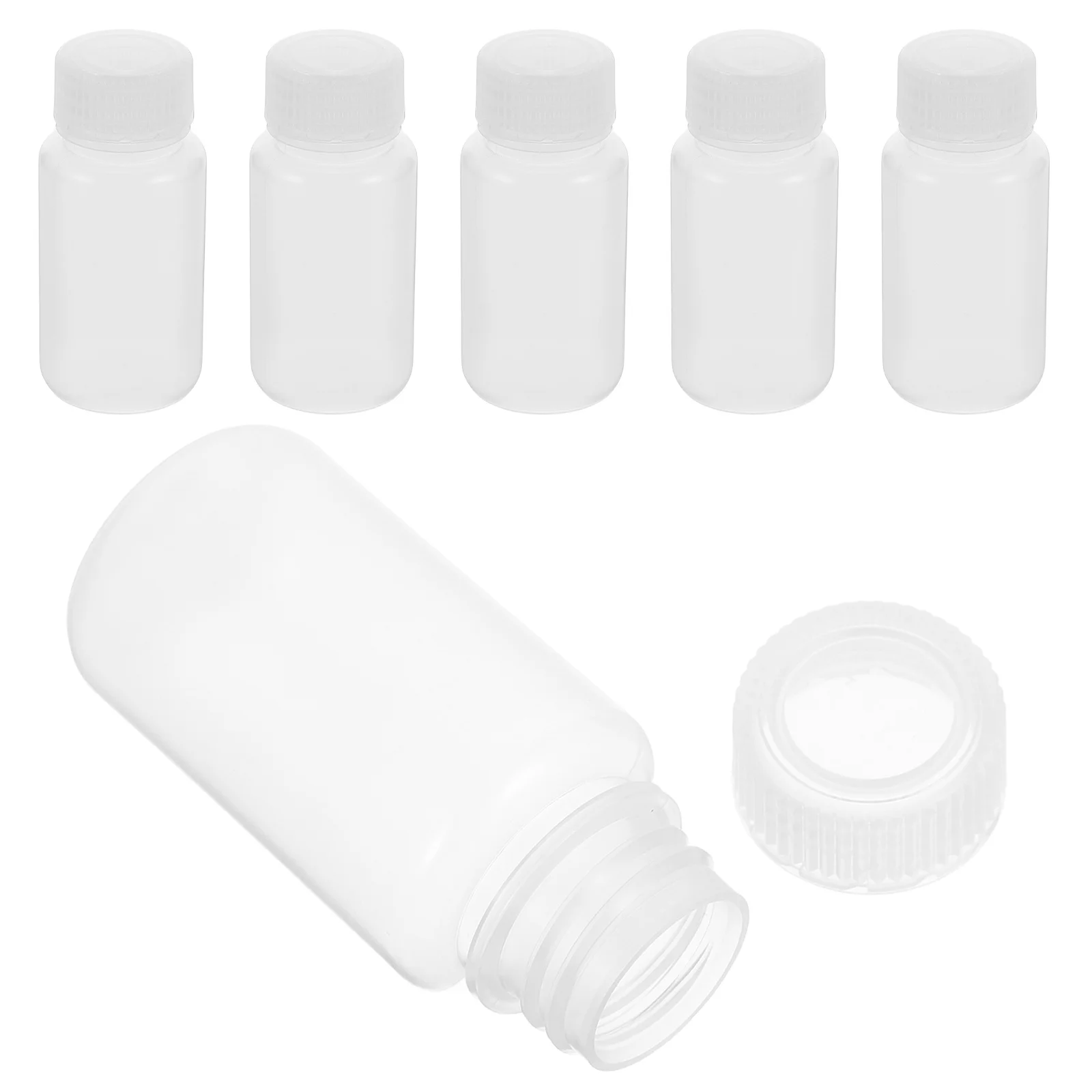 

6 Pcs Laboratory Bottles Sample Empty Chemical Storage Mini Containers Plastic Reagent