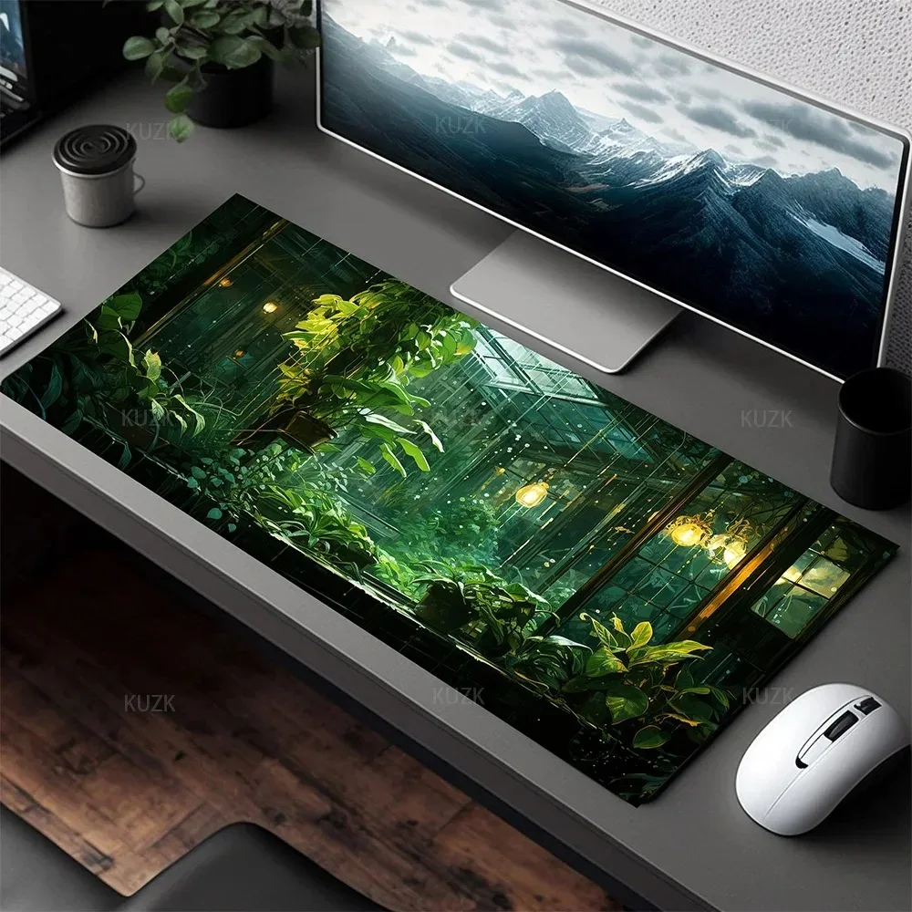 Xxl Plant Aesthetic Cute Plant Mouse Pad  Kawaii Office Desk Mat Anime Gaming Large Mousepads Gamer  Keyboard Pads Mousemats