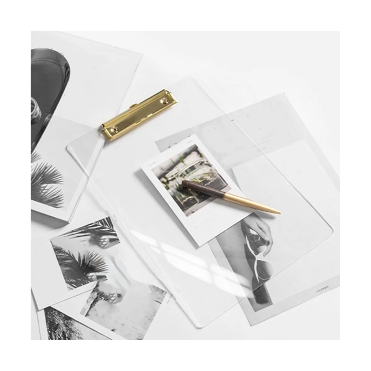 2 упаковки прозрачных акриловых кусачков с золотым зажимом, 8, 8x12, 2 размера букв A4, школьные и домашние принадлежности, офисные принадлежности