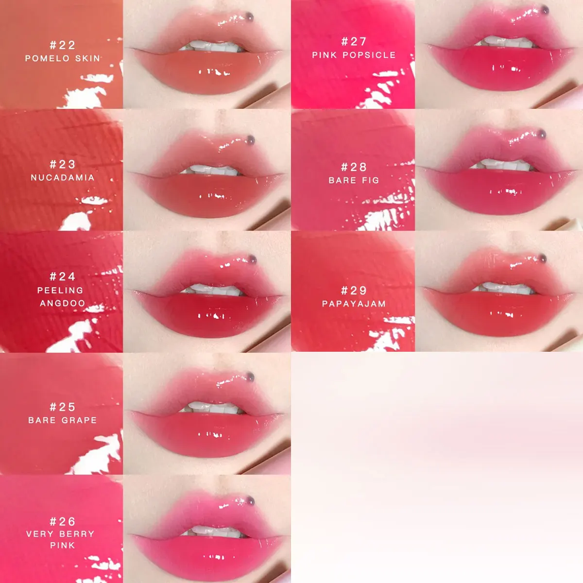 rom&nd JUICY LASTING TINT-8 ظلال، مرطب غير لزج، لمسة نهائية لامعة تدوم طويلاً، هدية، بداية جديدة، K-Beauty، مكياج كوري