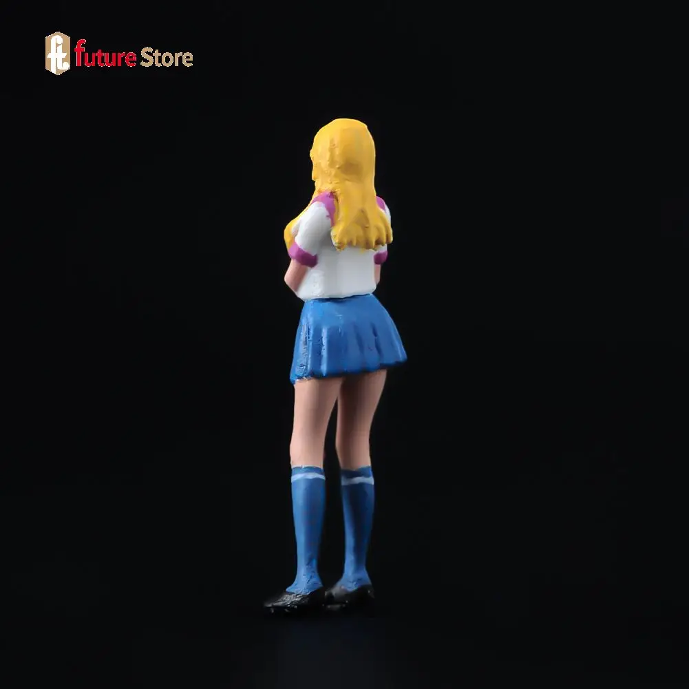 ANT Resin  1/64  Yellow Haired Student Dress Girl Diorama Figure Model Miniature Creative Photography Display Collection