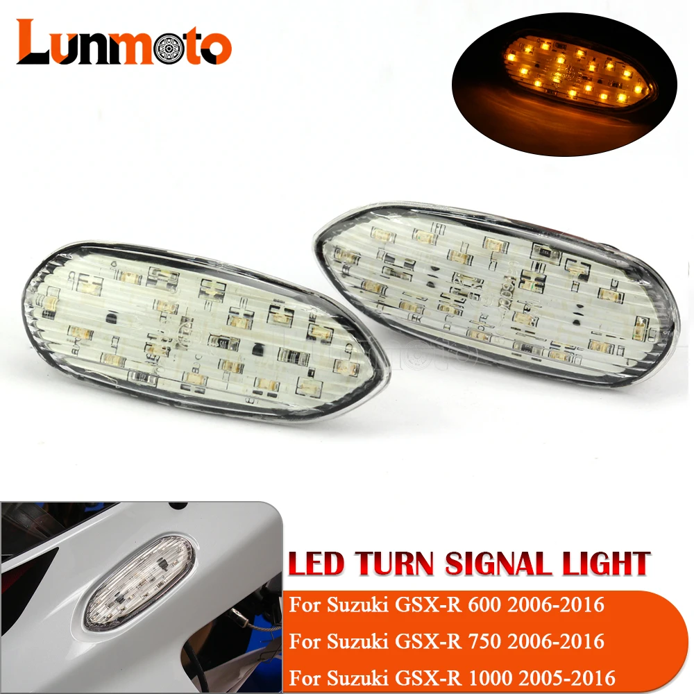 

For Suzuki GSX-R 600 750 1000 GSXR600 GSXR 750 GSXR1000 2006-16 Front Turn Signal Light LED Amber Blinker Indicator Flasher Lamp