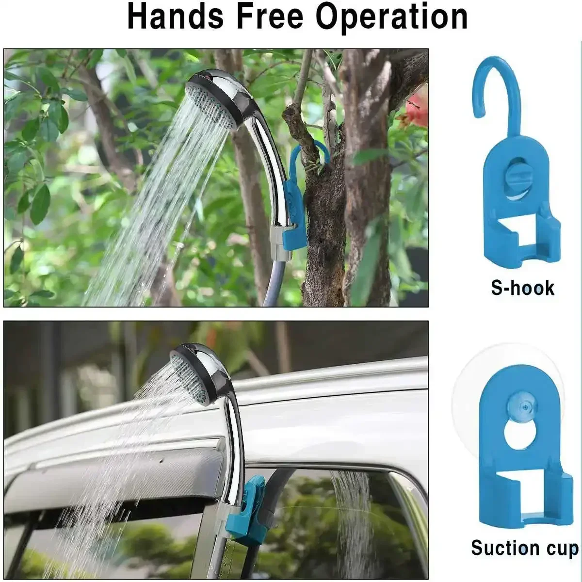 Portable Shower Water Pump USB Rechargeable Handheld Camping Shower Washer Faucet Shower Head Nozzle for Camp Travel Outdoor Kit