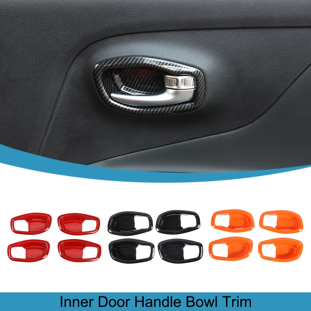 

Car Inner Door Handle Bowl Decoration Cover Trim Stickers Decal for Jeep Renegade 2016-2023 Interior Accessories Styling ABS