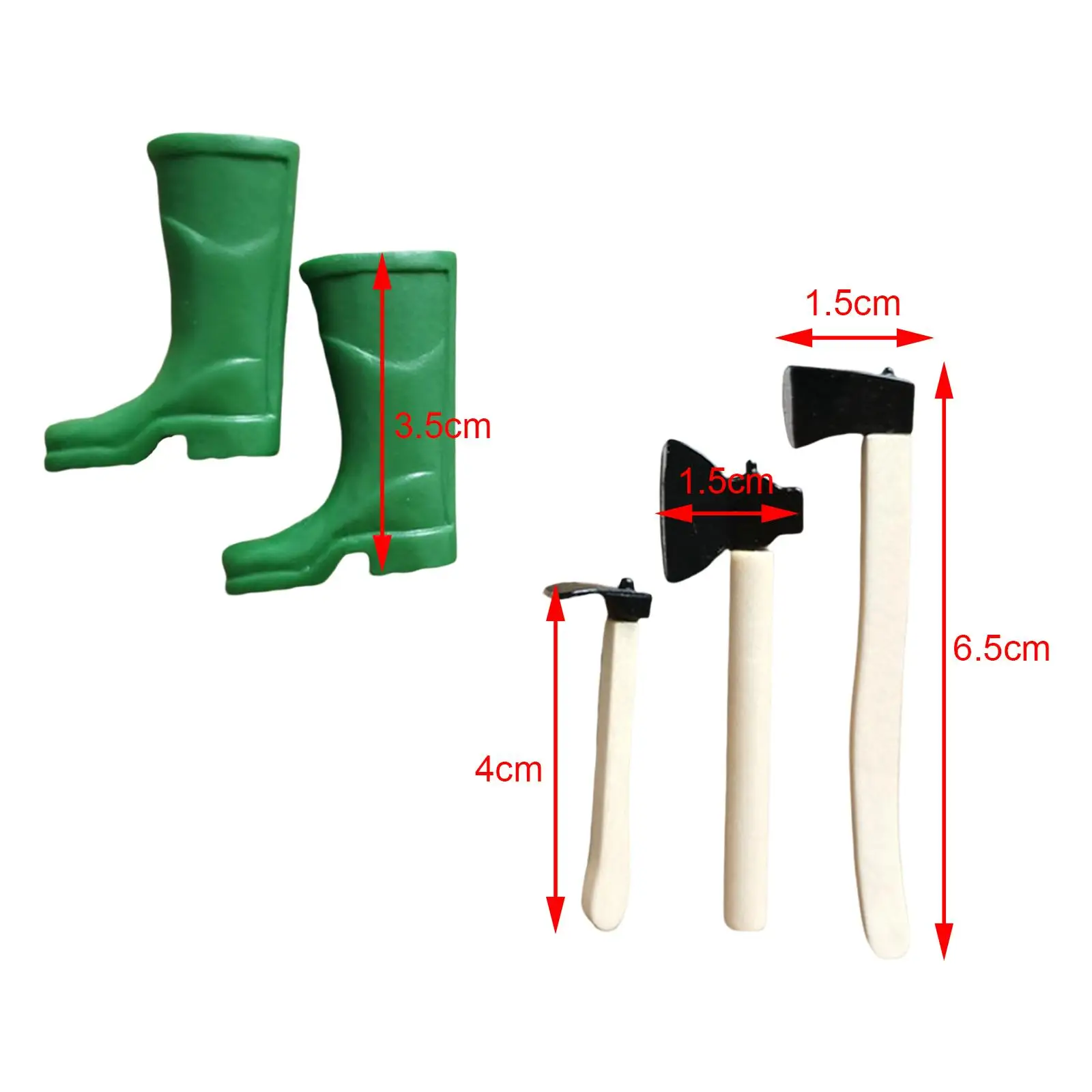 5 Pieces Miniature Gardening Tool for 1/12 Dollhouse Ornament DIY Scene
