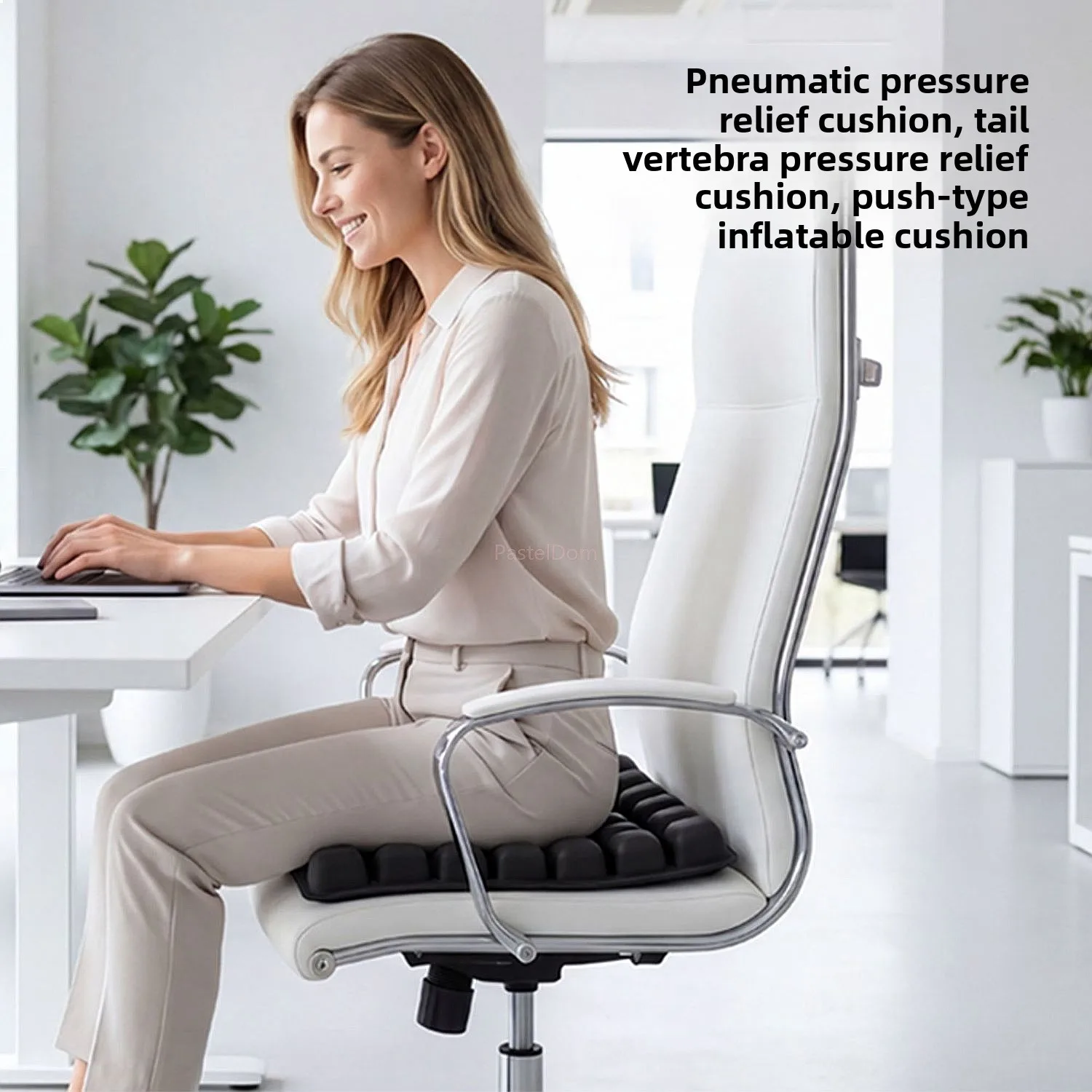 Travel Seat Cushion Inflatable Pressure Relief Pad for Car Office Ergonomic Comfort Support