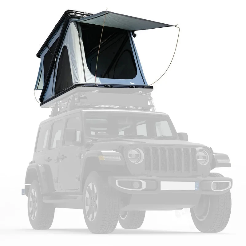 Z Shape Aluminum Hard Shell Black Waterproof Ox Fabric Roof Top Tent High Space Camping Car Rooftop Tent