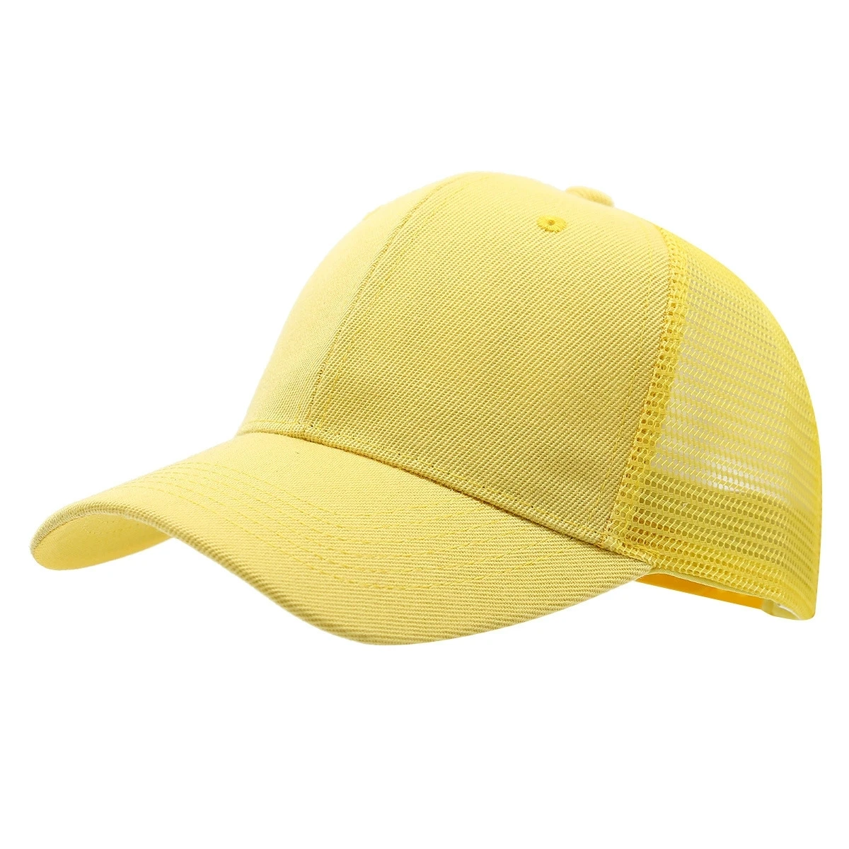 1 قبعة شبكية عصرية قابلة للتنفس ومريحة لجميع المواسم للجنسين، قبعة بيسبول بلون سادة #3