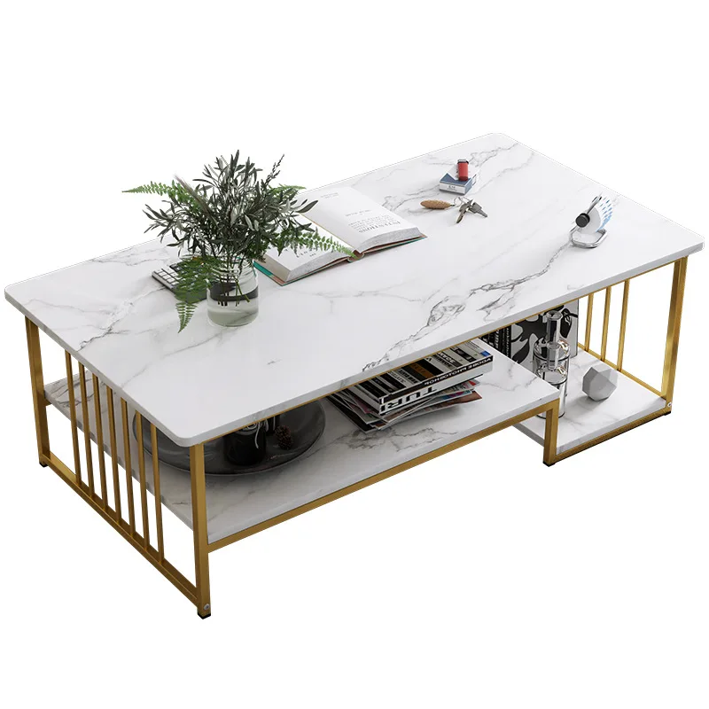 

Nordic marble TV cabinet coffee table Internet celebrity square letter coffee table household small apartment, marble coffee tab