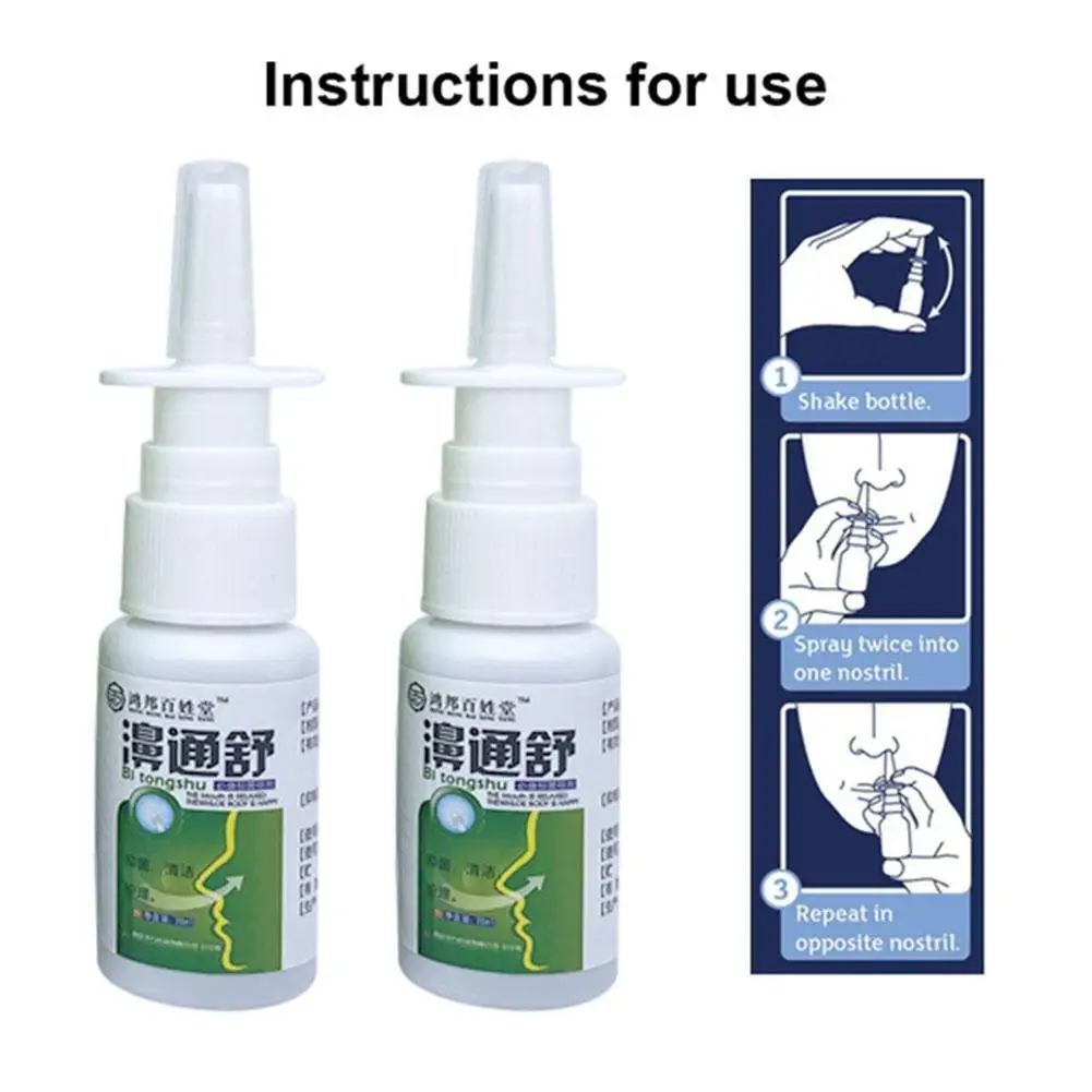 20ml Nose Spray Rhinitis Treatment Relieve Nasal Congestion Runny Nose Sneezing Natural Medical Herb Nasal Health Care