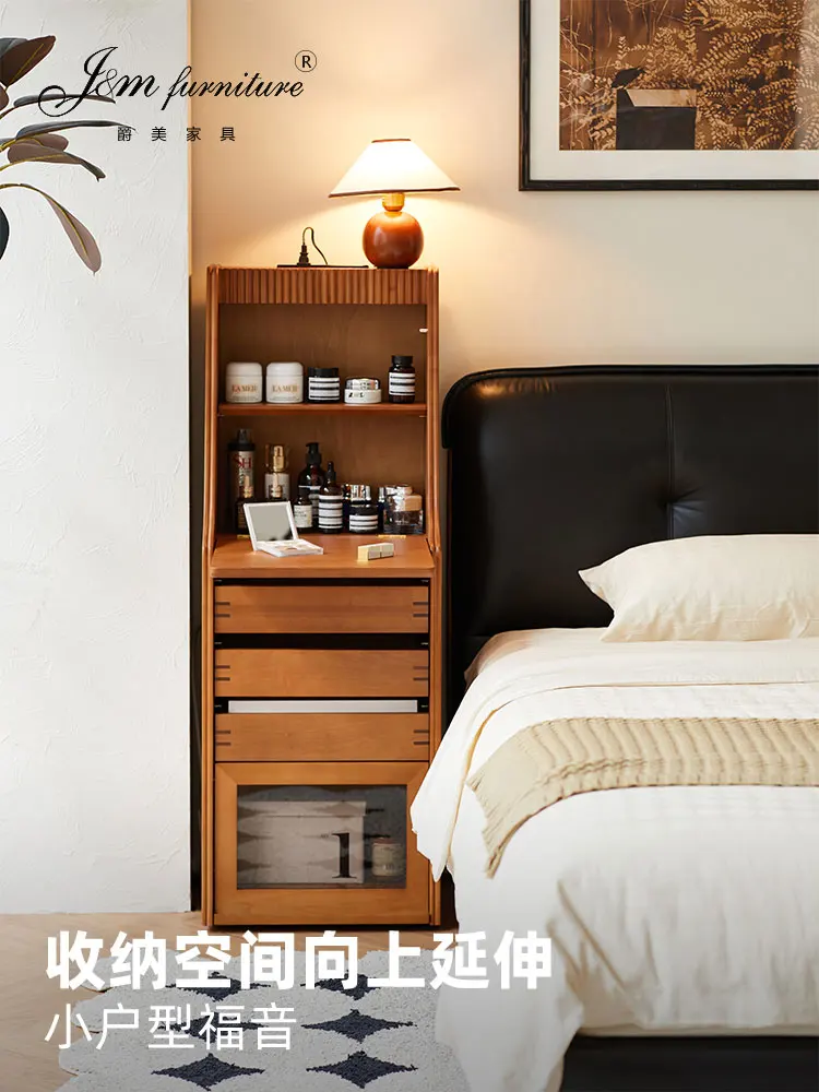 

Medieval bedside table Multifunctional removable storage rack Bedroom bedside cabinet 2025 explosion