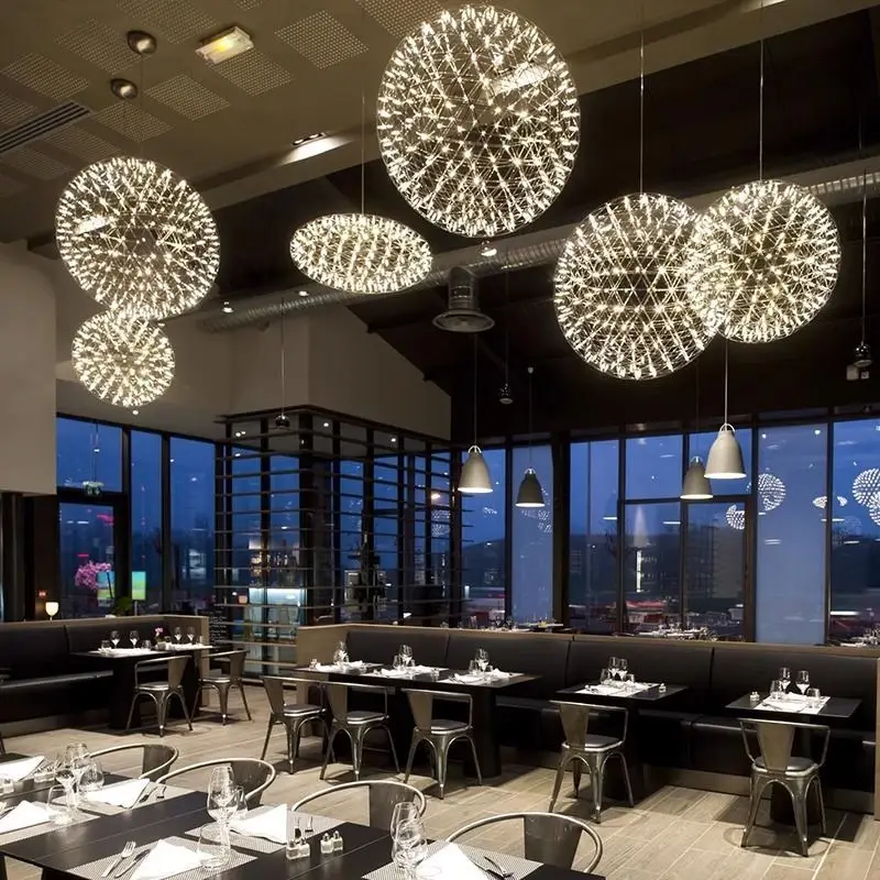 Plafonnier LED en Forme de Boule de enquêter d'Artifice au Design Moderne, Luminaire Décoratif de Plafond, Idéal pour un Salon ou une Salle à Manger, Haut de Gamme