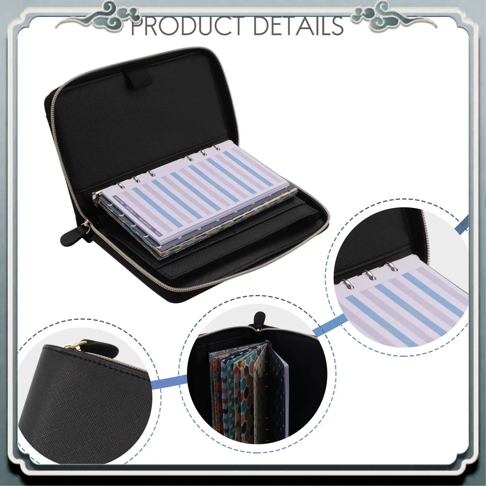 Premium All-In-One Cash Envelopes Wallet System With 12 Budget Envelopes And 12 Budget Sheets For Financial Planner