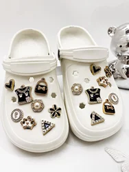 16 pcs Shoe Accessories (Black bag, Black Dress, Black Flowers, White Crown) Shoe Accessories - easy to install detachable DIY d