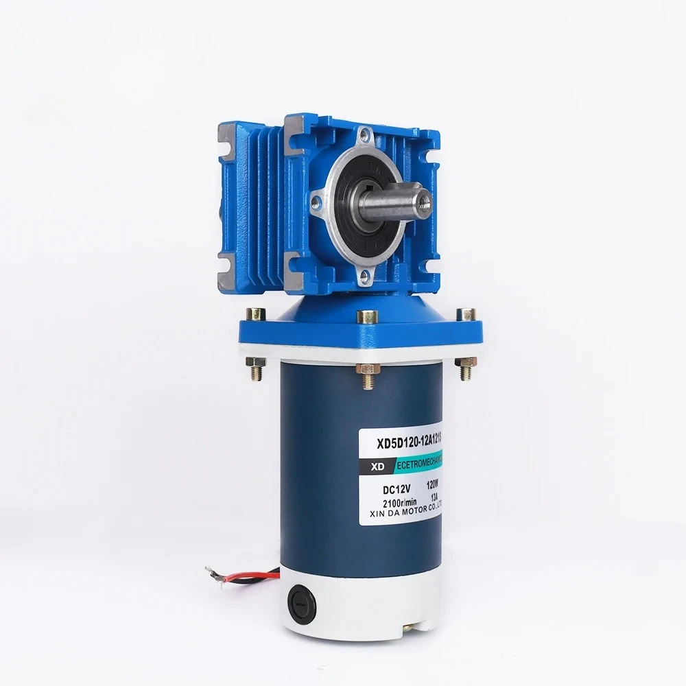 

120W Worm Gear Motor Power off Self-locking 12V24V DC Brush Reversible Speed Control Electric Motor