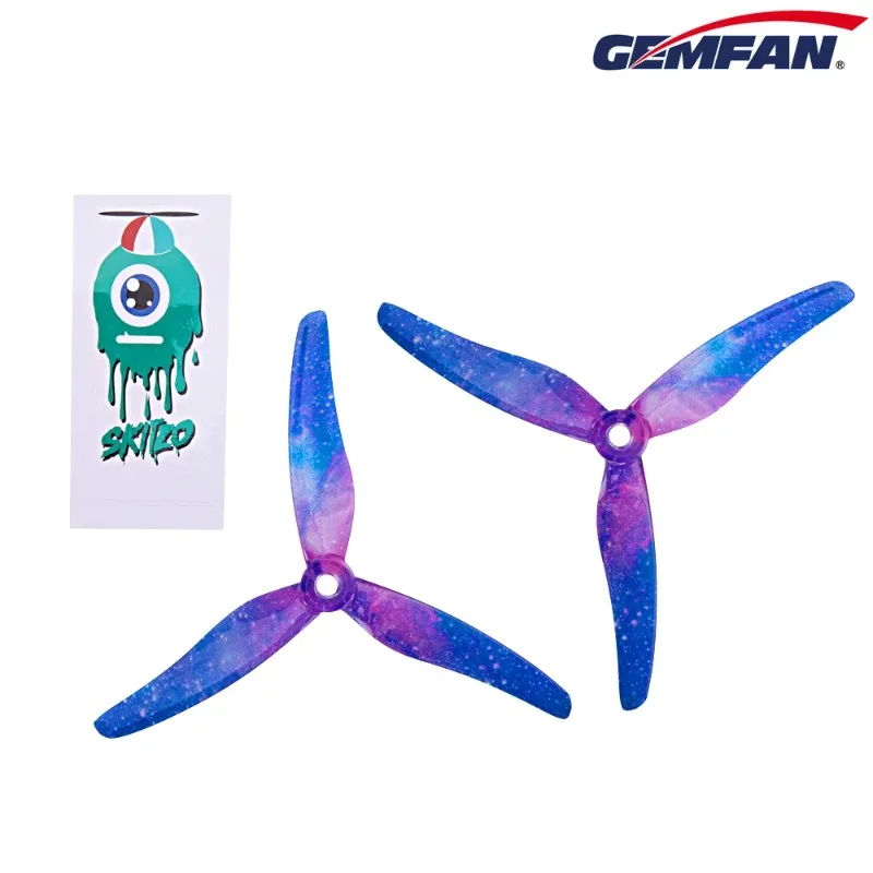 زوجان من المروحة Gemfan Hurricane 51433، 5.1x3.5 3-Blade PC لطائرة FPV Freestyle Drone، ترقية عالية الأداء