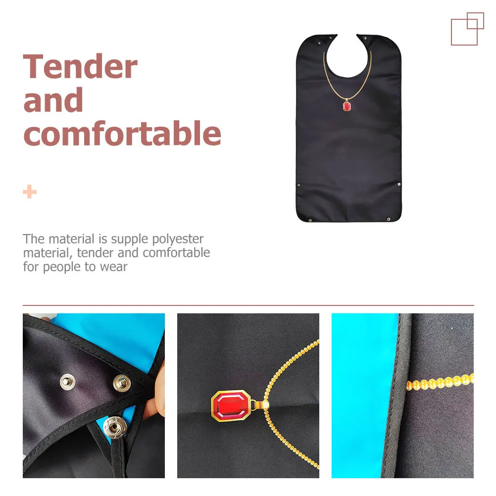 1 قطعة مريلة الكبار مقاوم للماء طوي البوليستر الملابس حامي لكبار السن قابلة لإعادة الاستخدام قابل للغسل الطعام مقاومة للاهتراء المنزلية #3