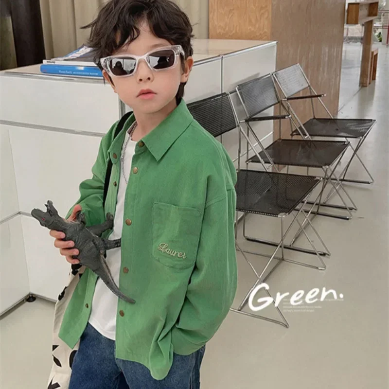 Boys Baby's Kids Blouse Coat Jacket Outwear Cotton 2024 Casual Spring Autumn Shirts Outwear Teenagers Overcoat Children's Clothi