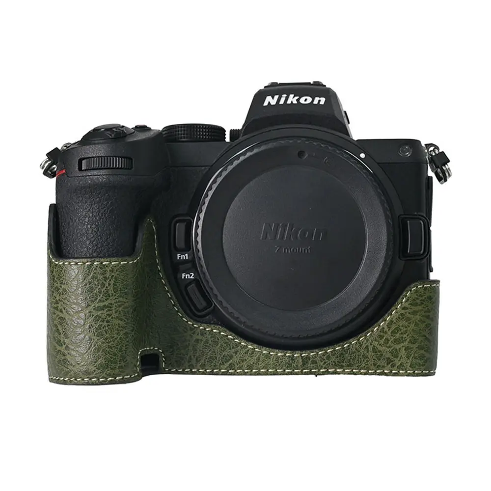 Camera Half Case PU Leather  for Nikon Z6II Z7II Z5 Bottom Opening Magnetic Cover