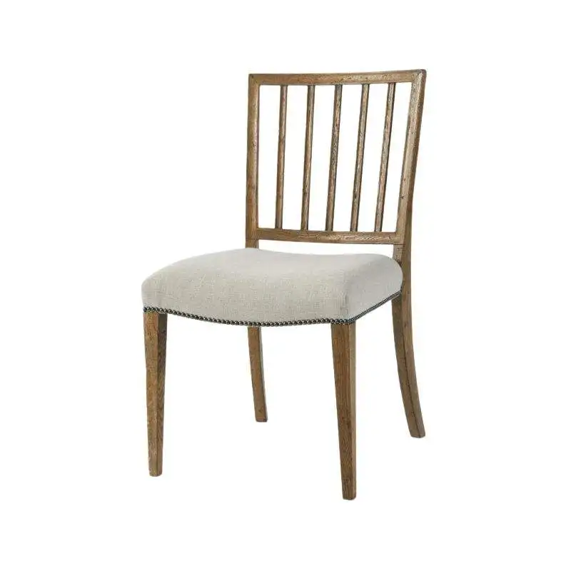 Wholesale Durable Midcentury Modern Oak Wood Dining Chair Fabric Upholstered for Apartment Home Office Entry Use